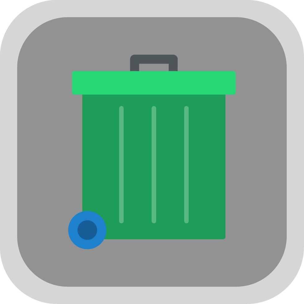 Refuse Flat Round Corner Icon vector