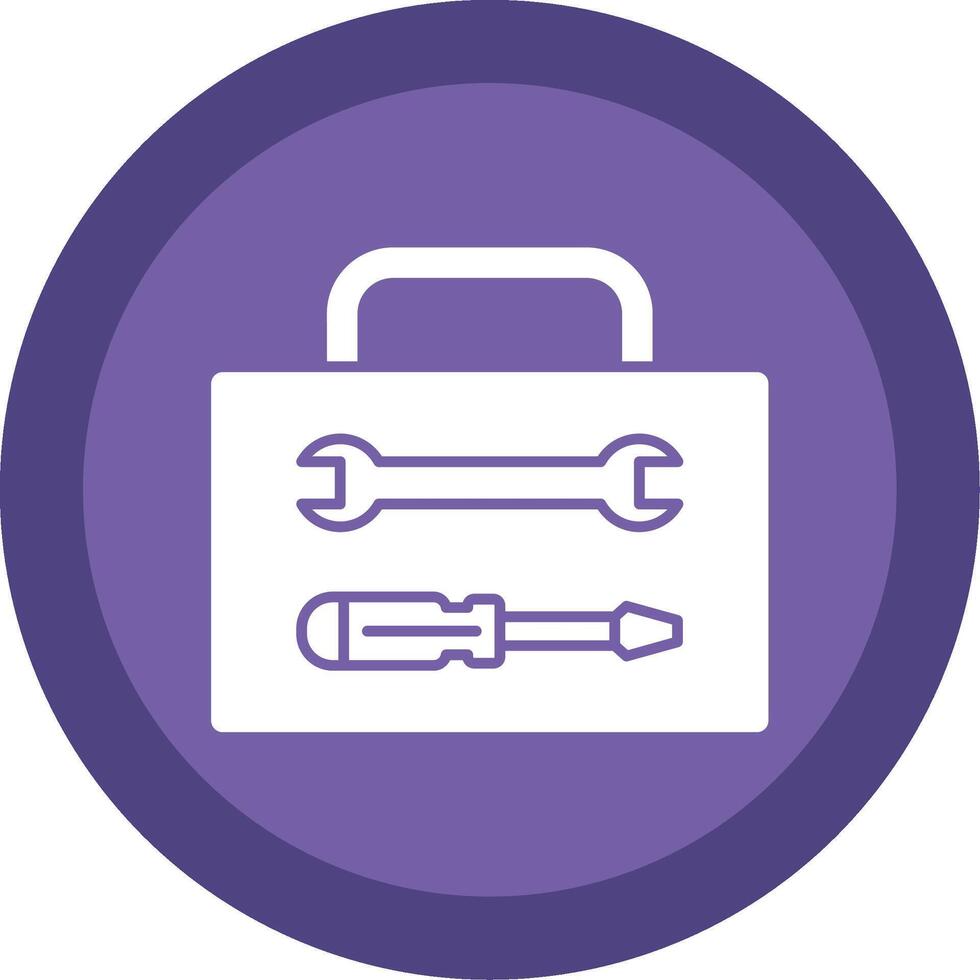 Tool Box Glyph Multi Circle Icon vector