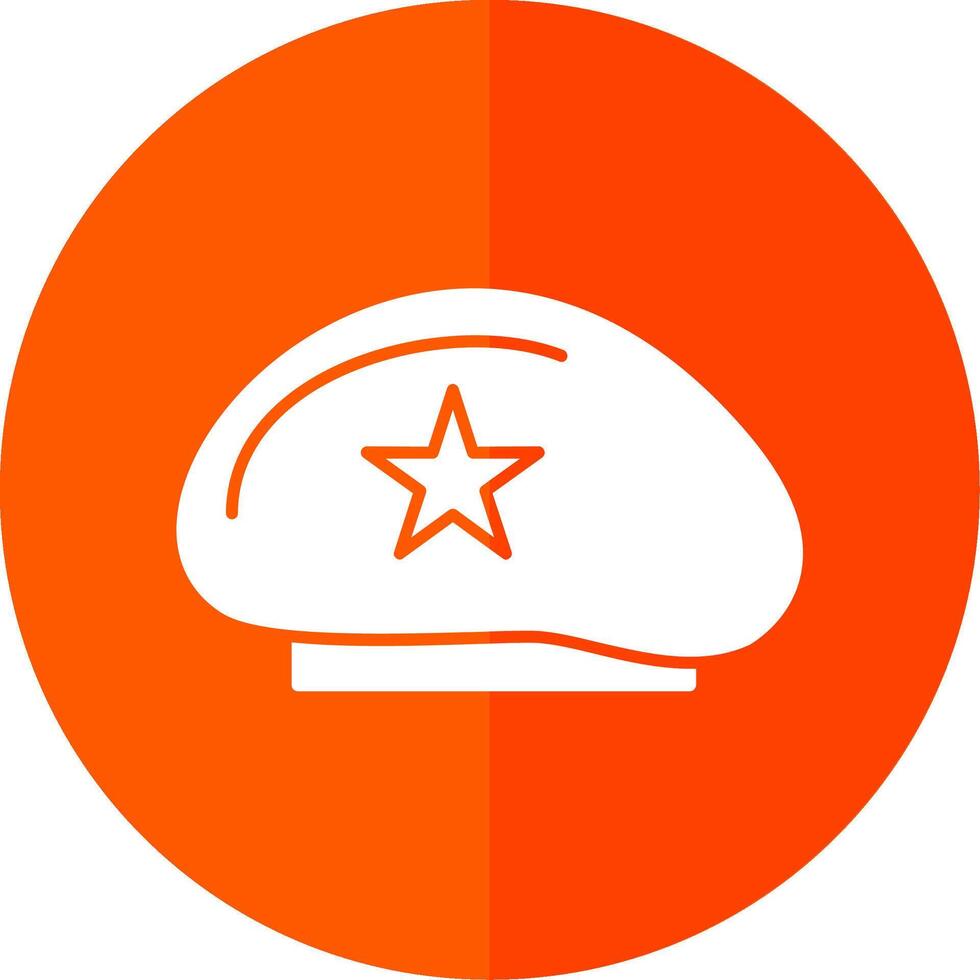 Beret Glyph Red Circle Icon vector