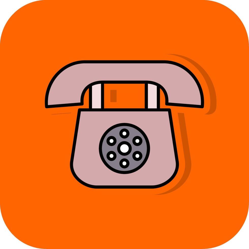 telephone Filled Orange background Icon vector