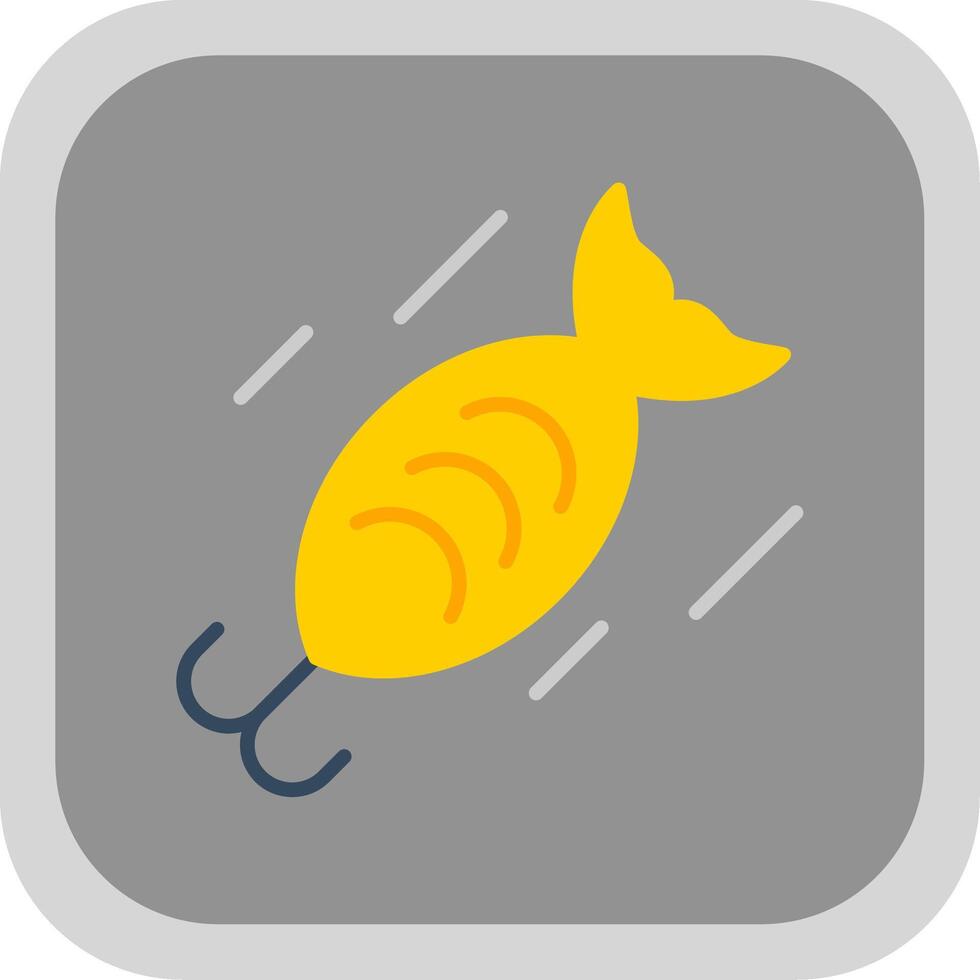 Bait Flat Round Corner Icon vector