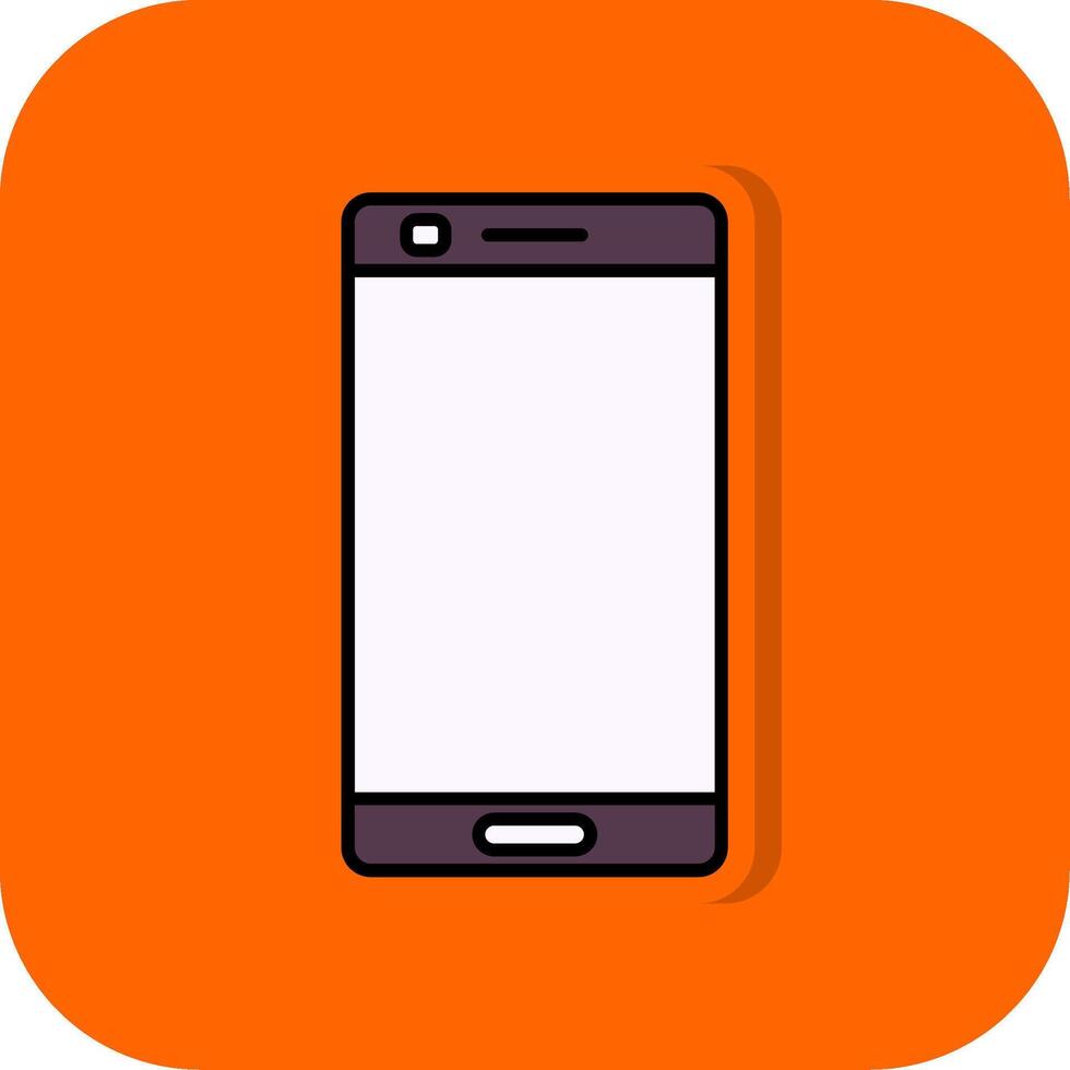 móvil teléfono lleno naranja antecedentes icono vector