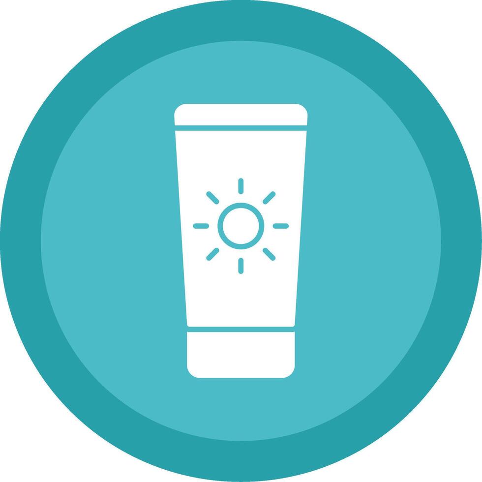 Sun Cream Glyph Multi Circle Icon vector
