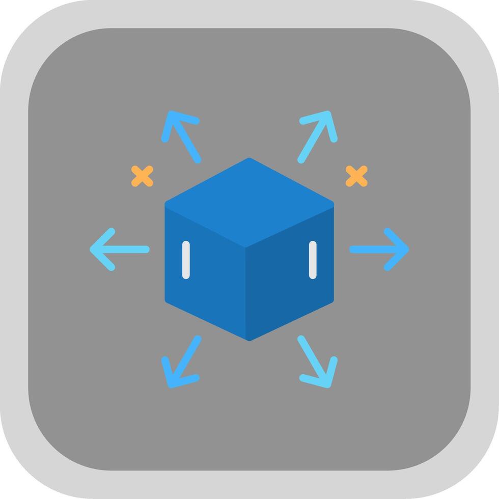 Distribution Flat Round Corner Icon vector