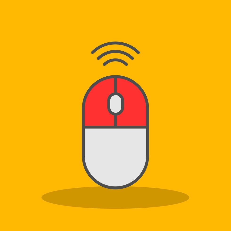 Wireless Mouse Filled Shadow Icon vector