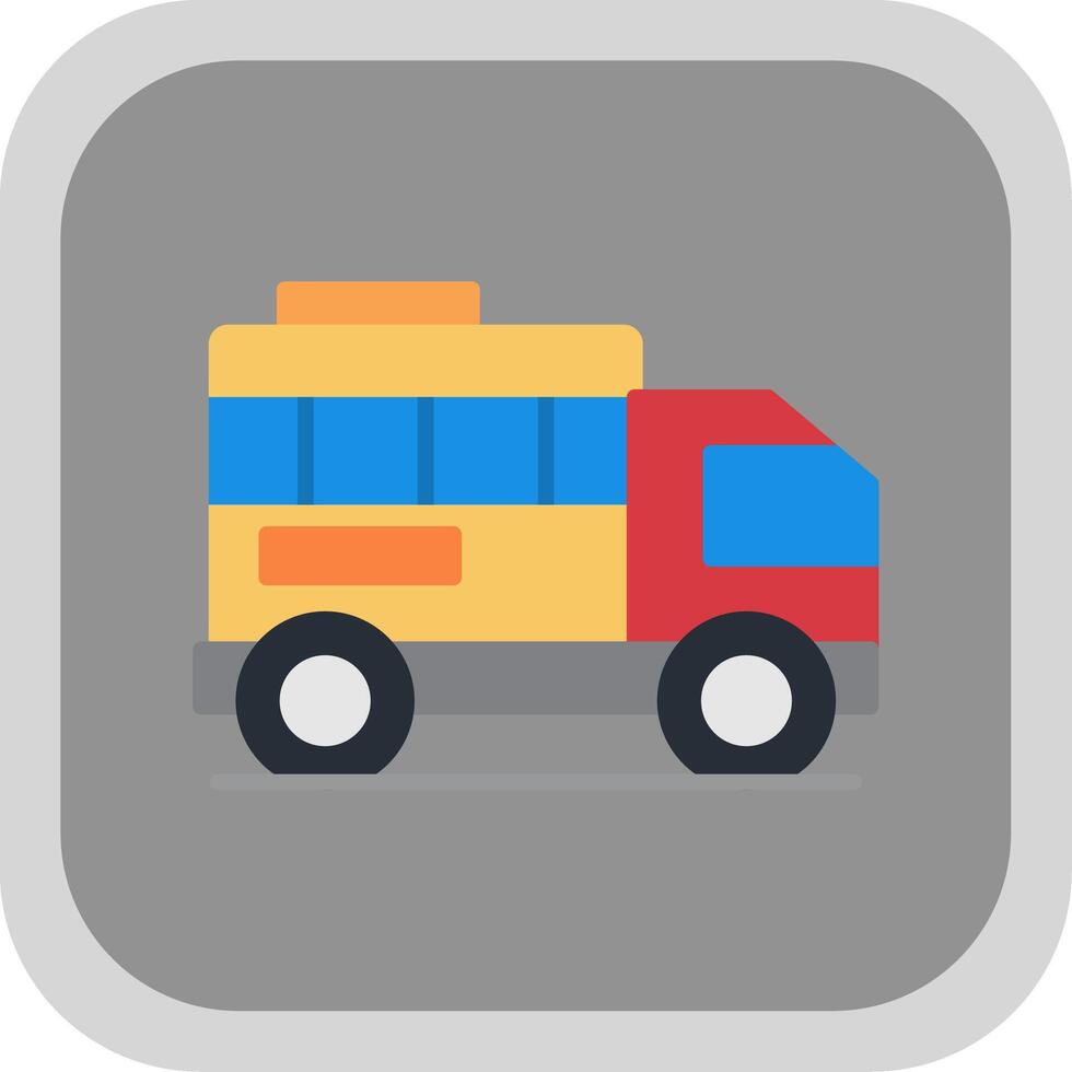 Land Transportation Flat Round Corner Icon vector