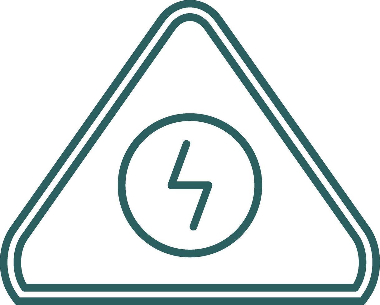 Electrical Danger Sign Line Gradient Round Corner Icon vector