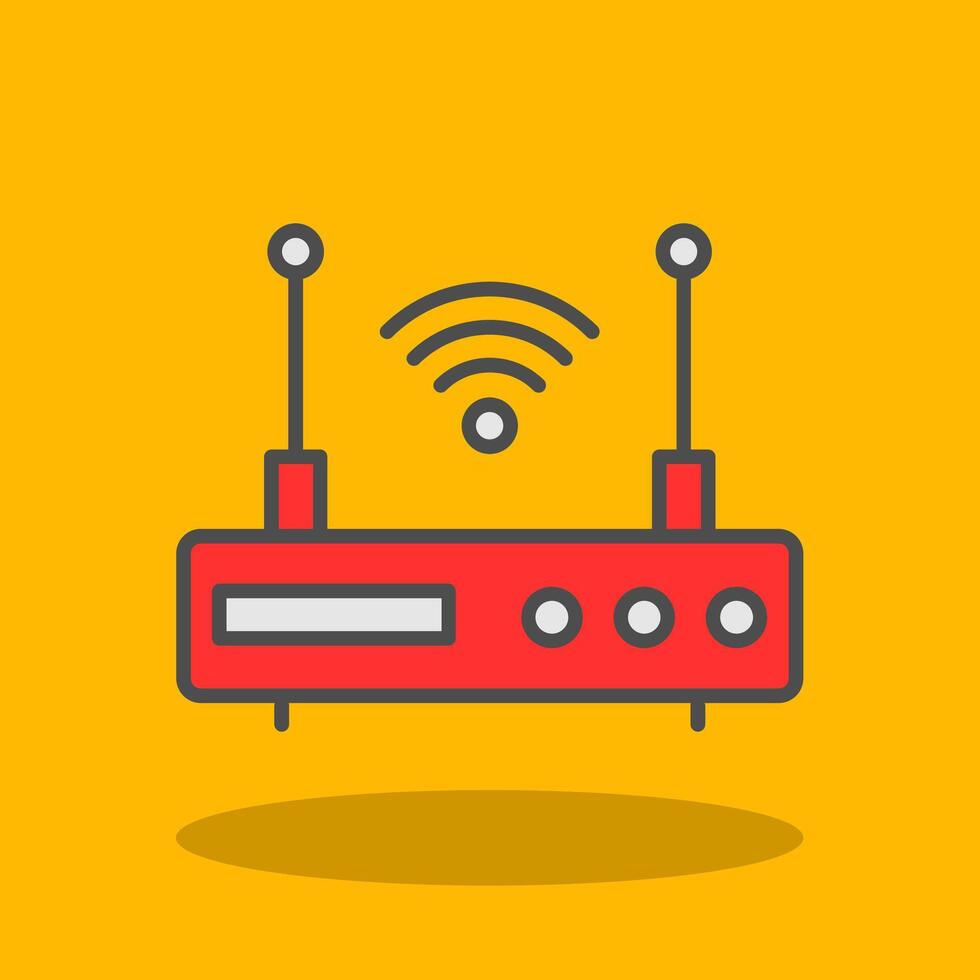 Modem Filled Shadow Icon vector