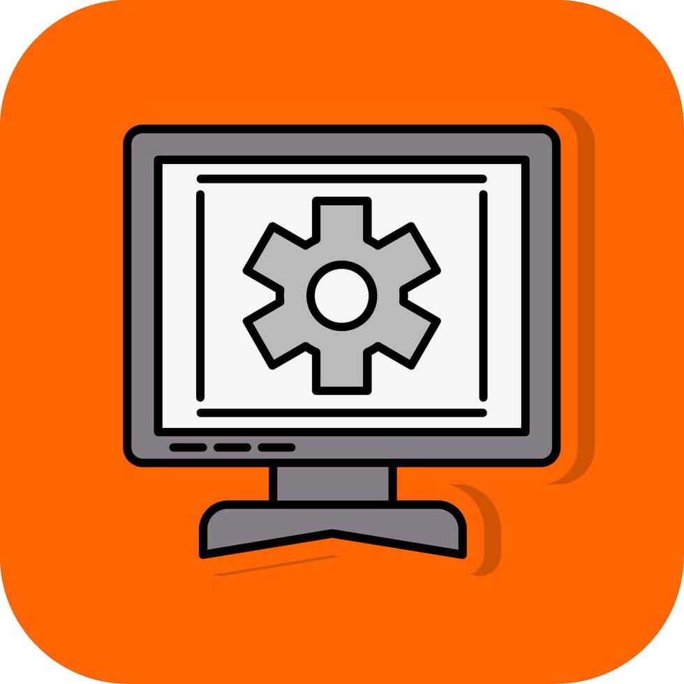 proceso lleno naranja antecedentes icono vector