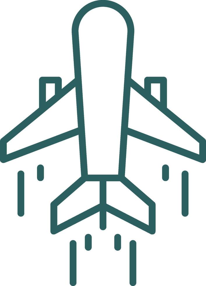 Air Transportation Line Gradient Round Corner Icon vector