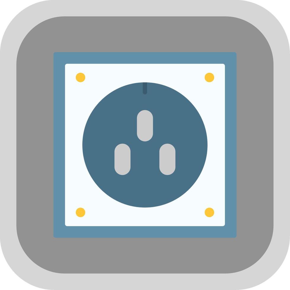 Socket Flat Round Corner Icon vector