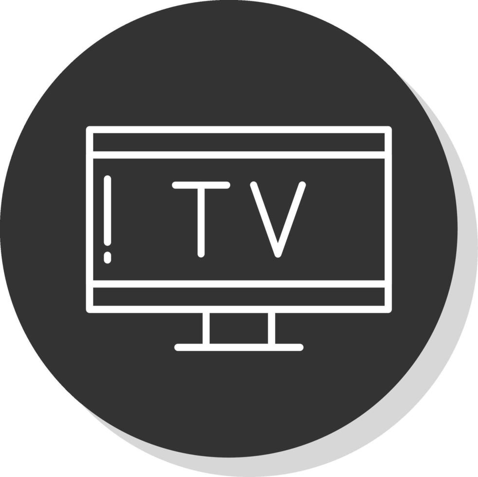 Tv Line Grey Circle Icon vector