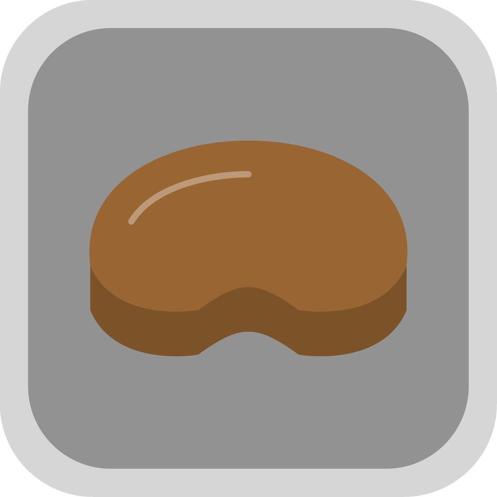 Steak Flat Round Corner Icon vector