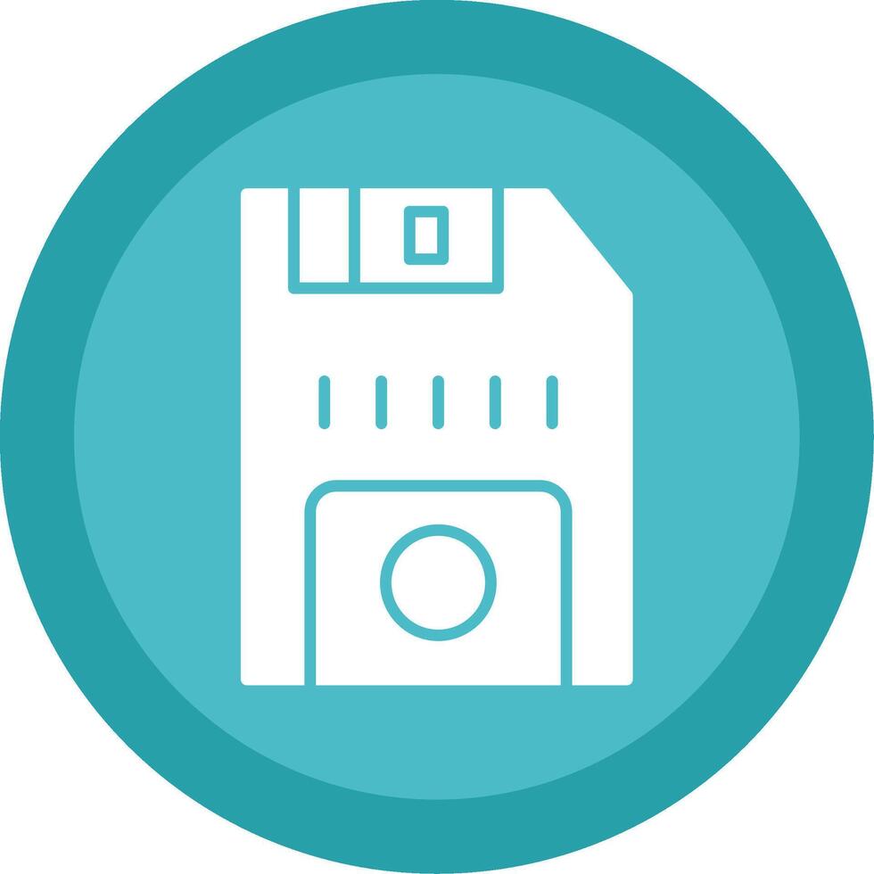 Floppy Disk Glyph Multi Circle Icon vector
