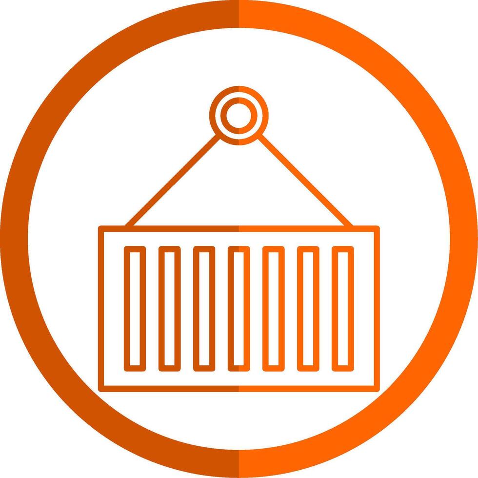 Container Line Orange Circle Icon vector