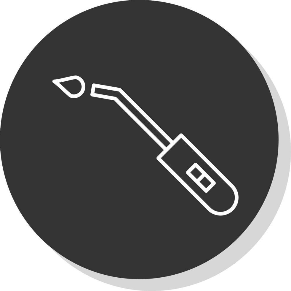 Stove Lighter Line Grey Circle Icon vector