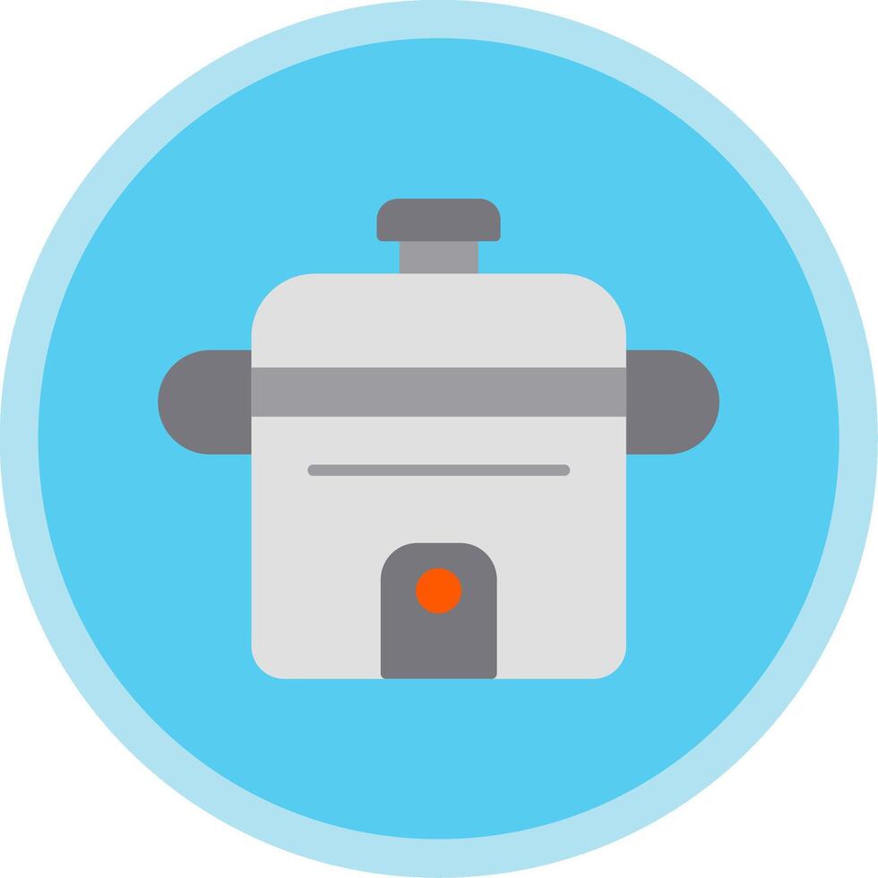 Rice Cooker Flat Multi Circle Icon vector