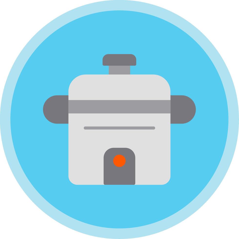 Rice Cooker Flat Multi Circle Icon vector