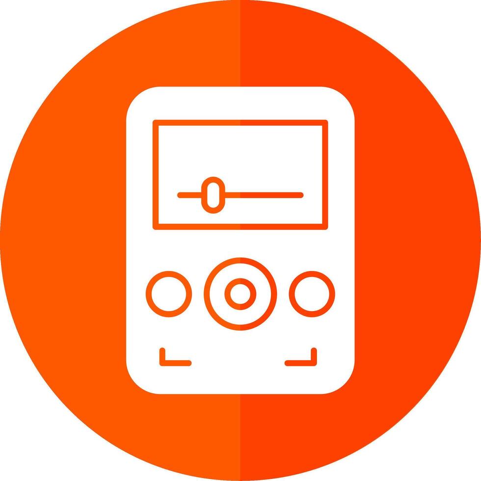 Audio Player Glyph Red Circle Icon vector