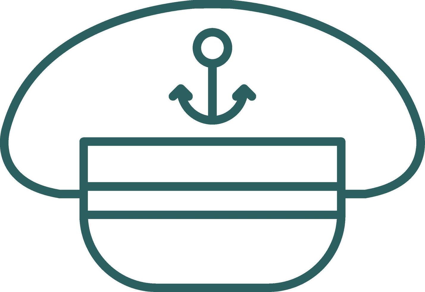 Captain Hat Line Gradient Round Corner Icon vector