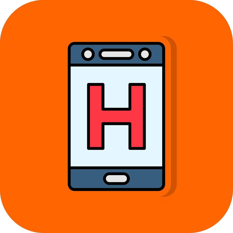 Hospital Filled Orange background Icon vector