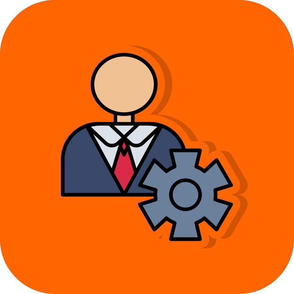 Management Filled Orange background Icon vector