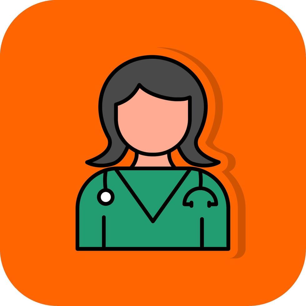 médico lleno naranja antecedentes icono vector