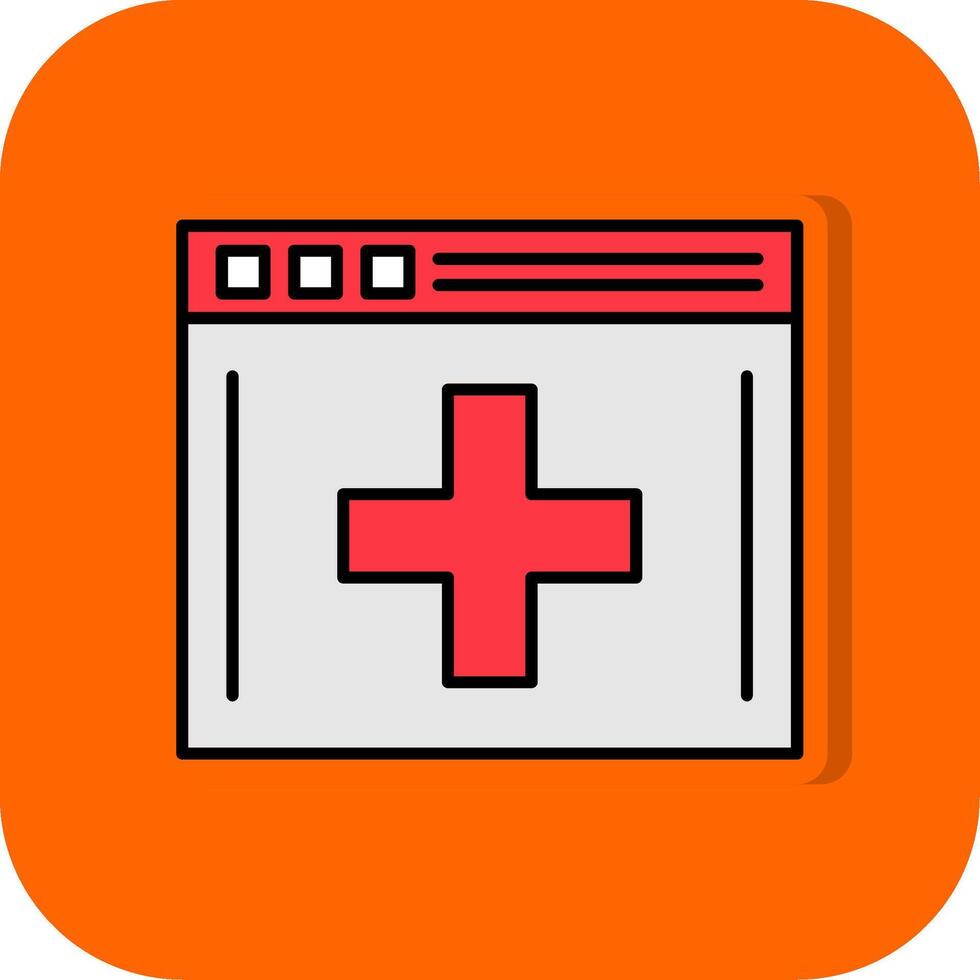 médico aplicación lleno naranja antecedentes icono vector