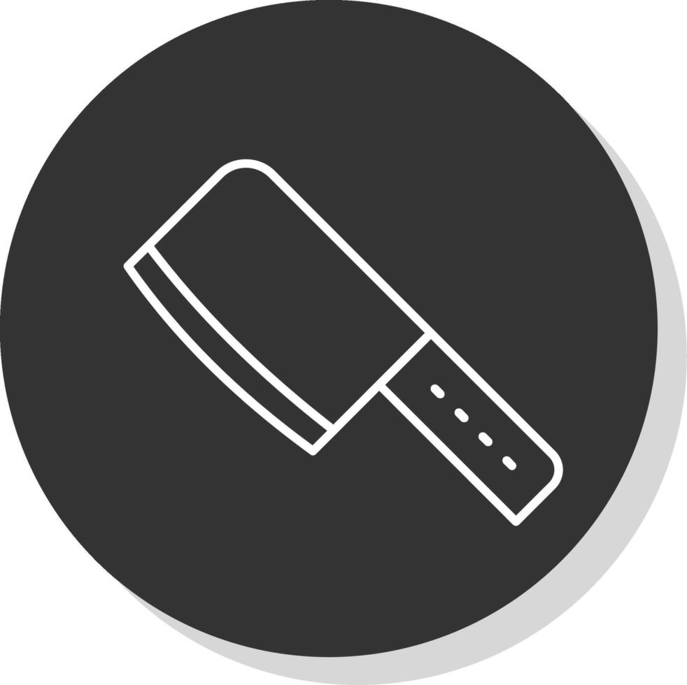 Cleaver Line Grey Circle Icon vector