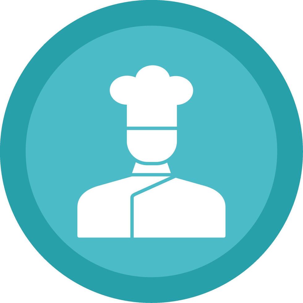 Chef Glyph Multi Circle Icon vector