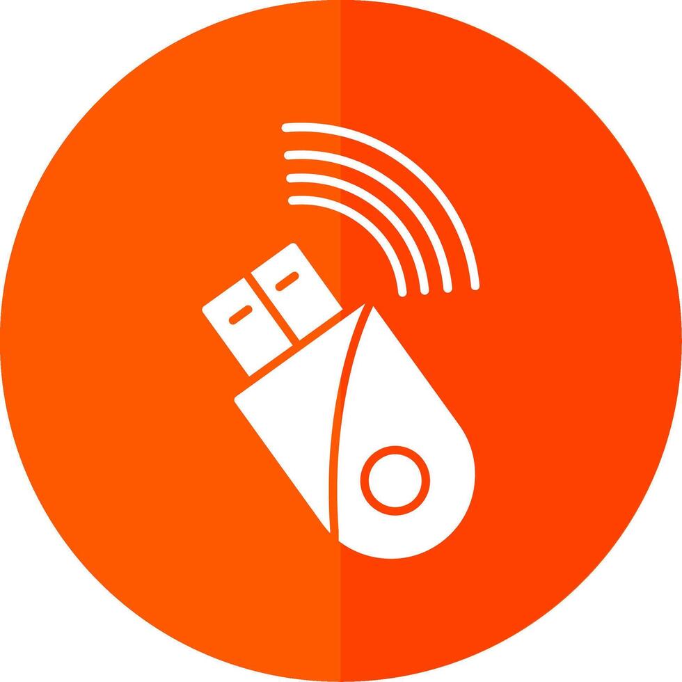 Usb Modem Glyph Red Circle Icon vector