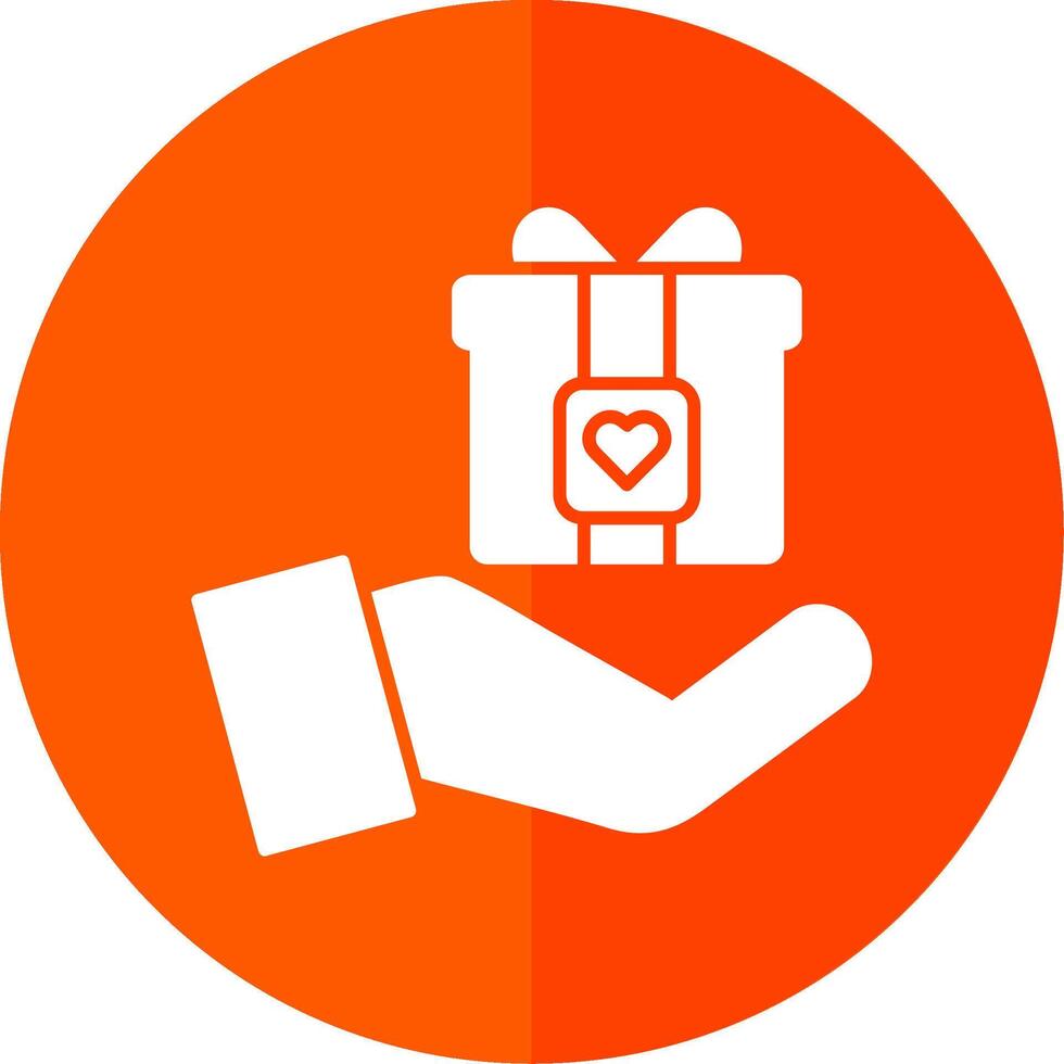 Gift Glyph Red Circle Icon vector