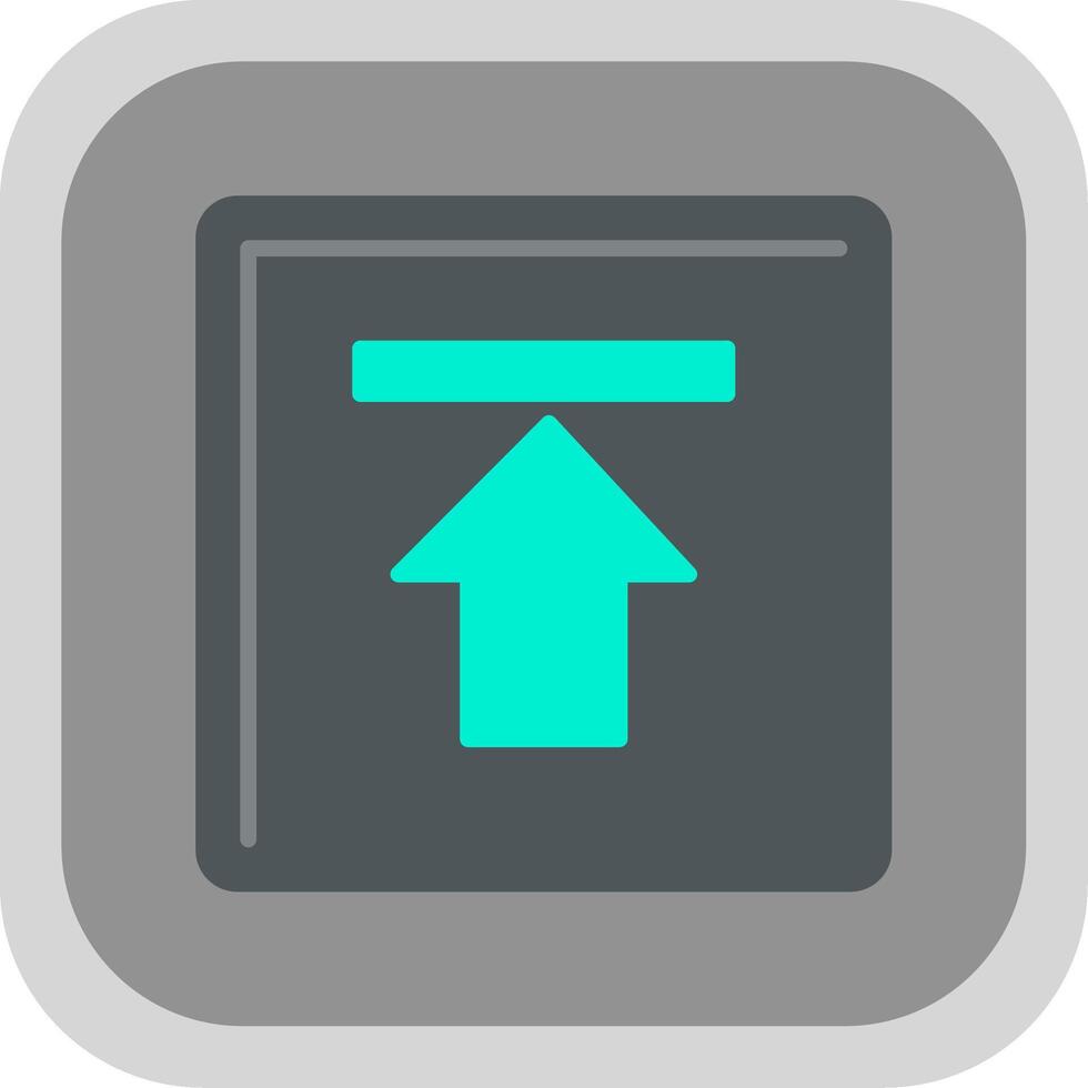 Up Arrow Flat Round Corner Icon vector