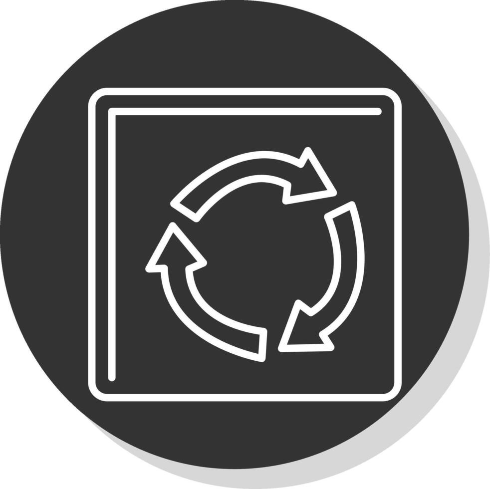 Roundabout Line Grey Circle Icon vector
