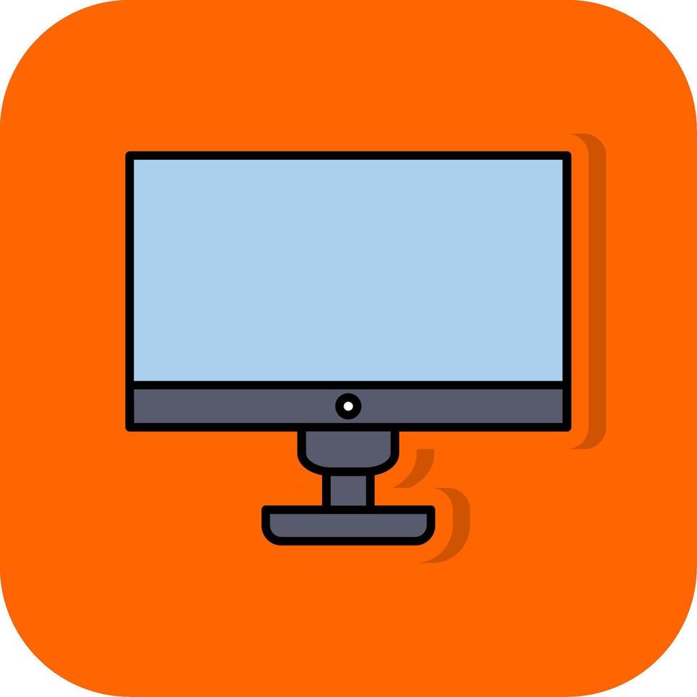 computadora lleno naranja antecedentes icono vector