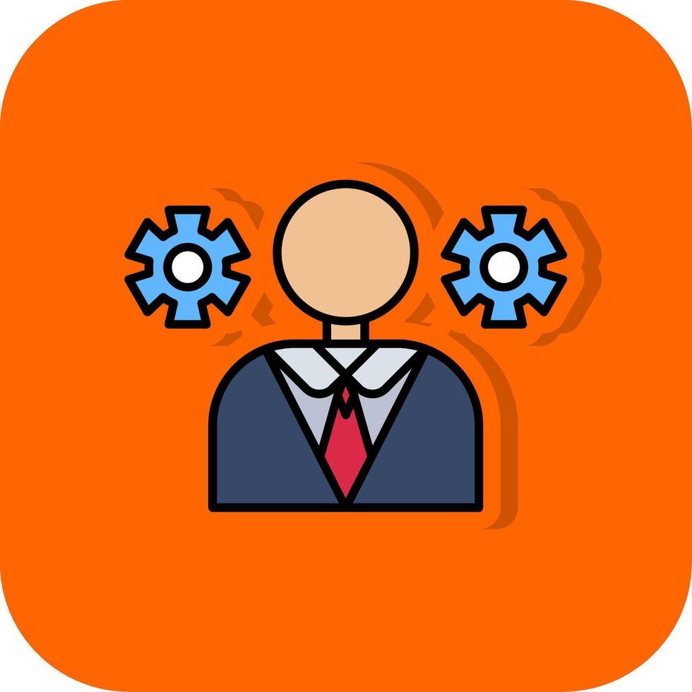 Management Filled Orange background Icon vector
