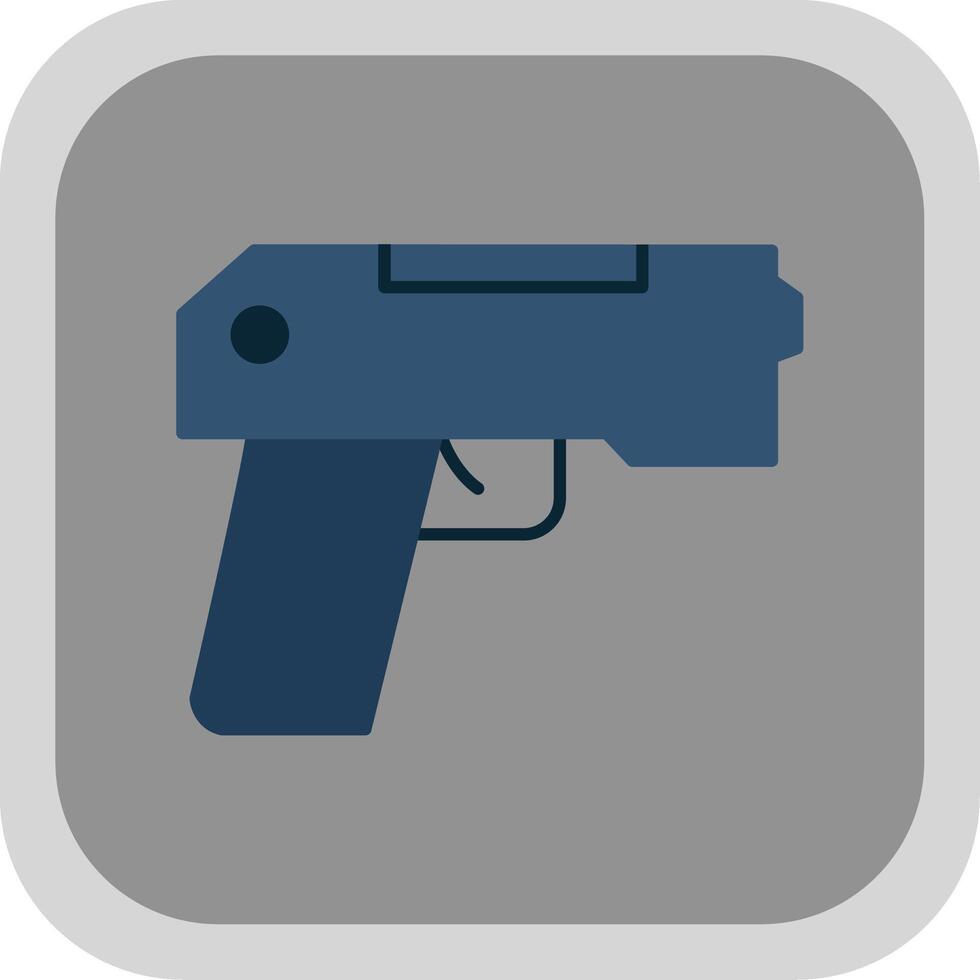 pistola plano redondo esquina icono vector