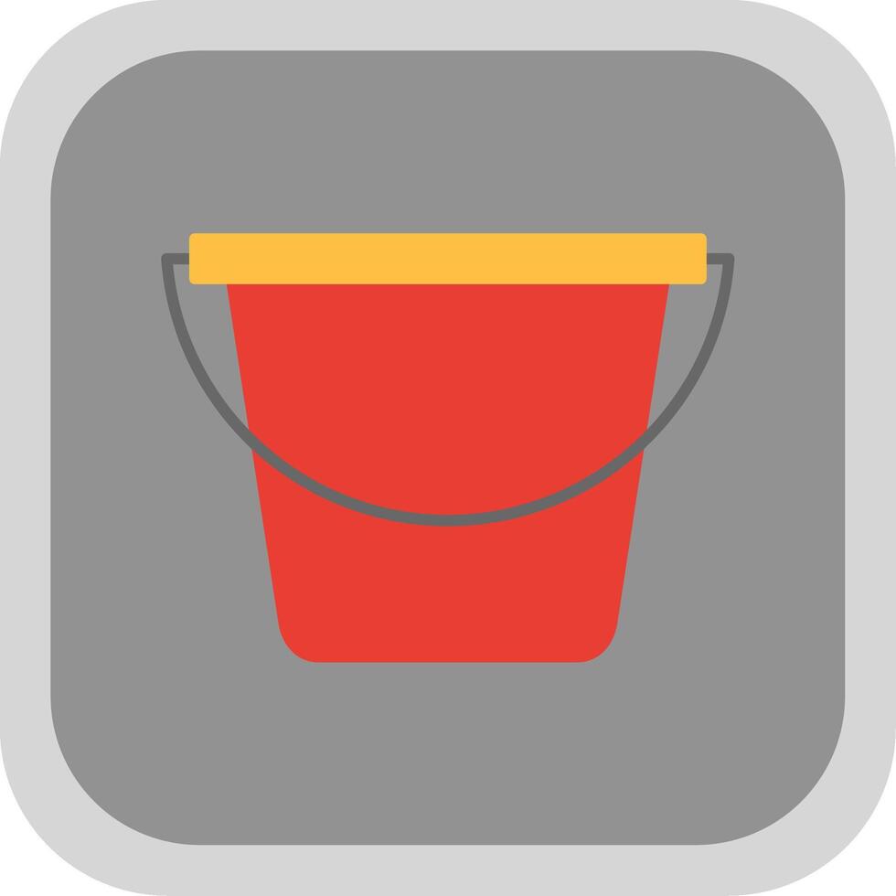 Bucket Flat Round Corner Icon vector