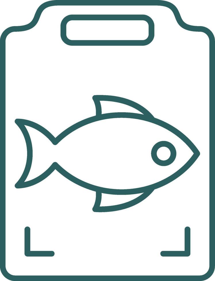 pescado Cocinando línea degradado redondo esquina icono vector