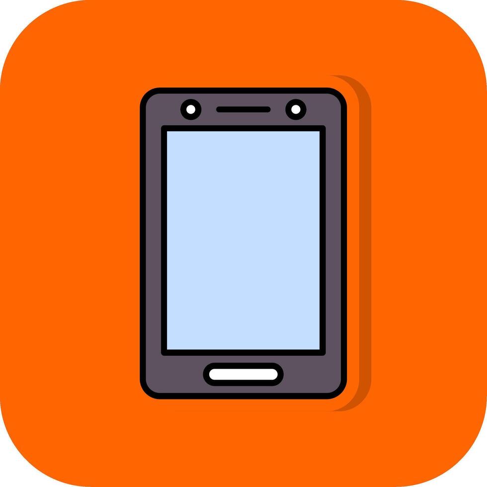 Smartphone Filled Orange background Icon vector