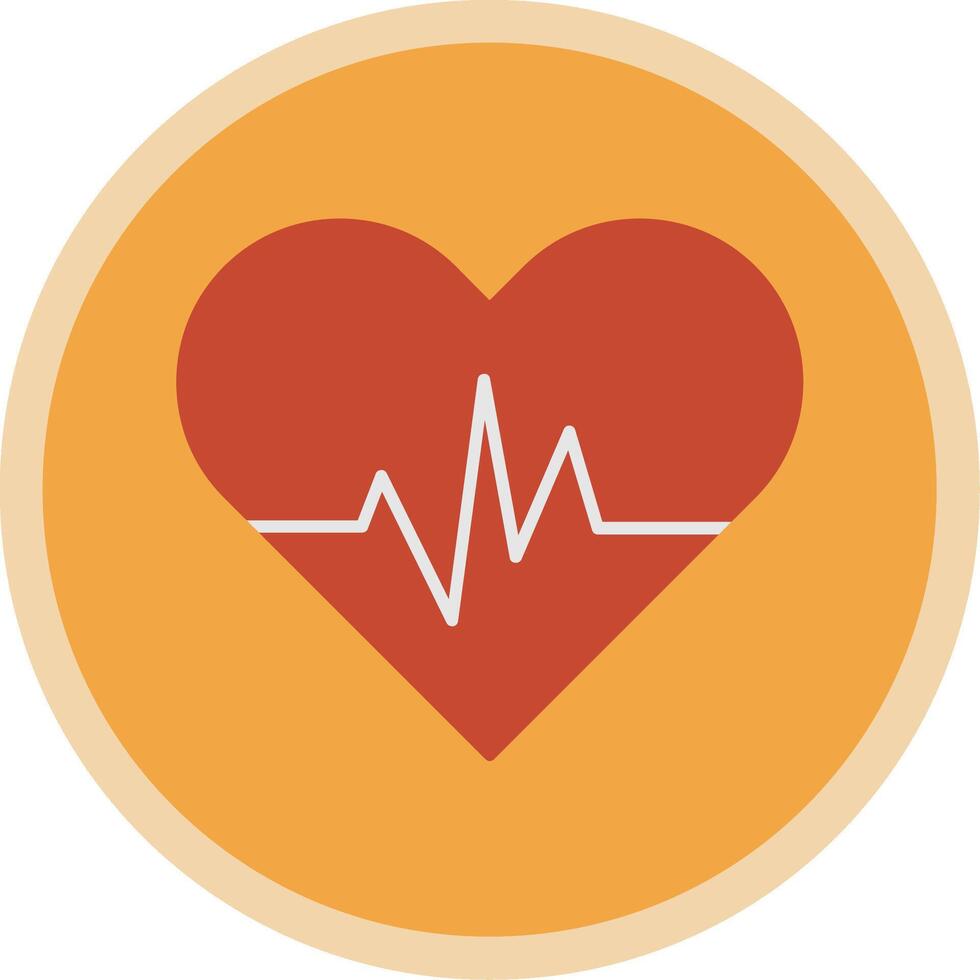 Heart Beat Flat Multi Circle Icon vector