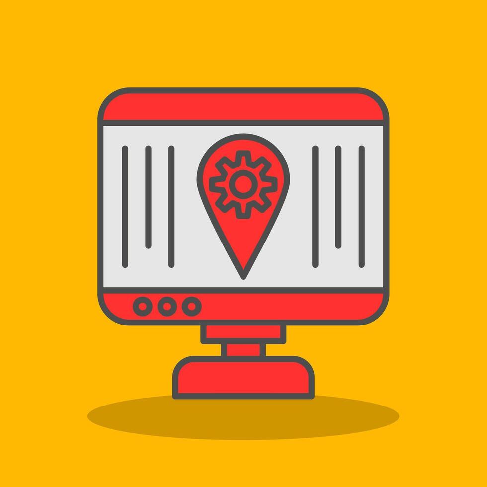 Localization Filled Shadow Icon vector