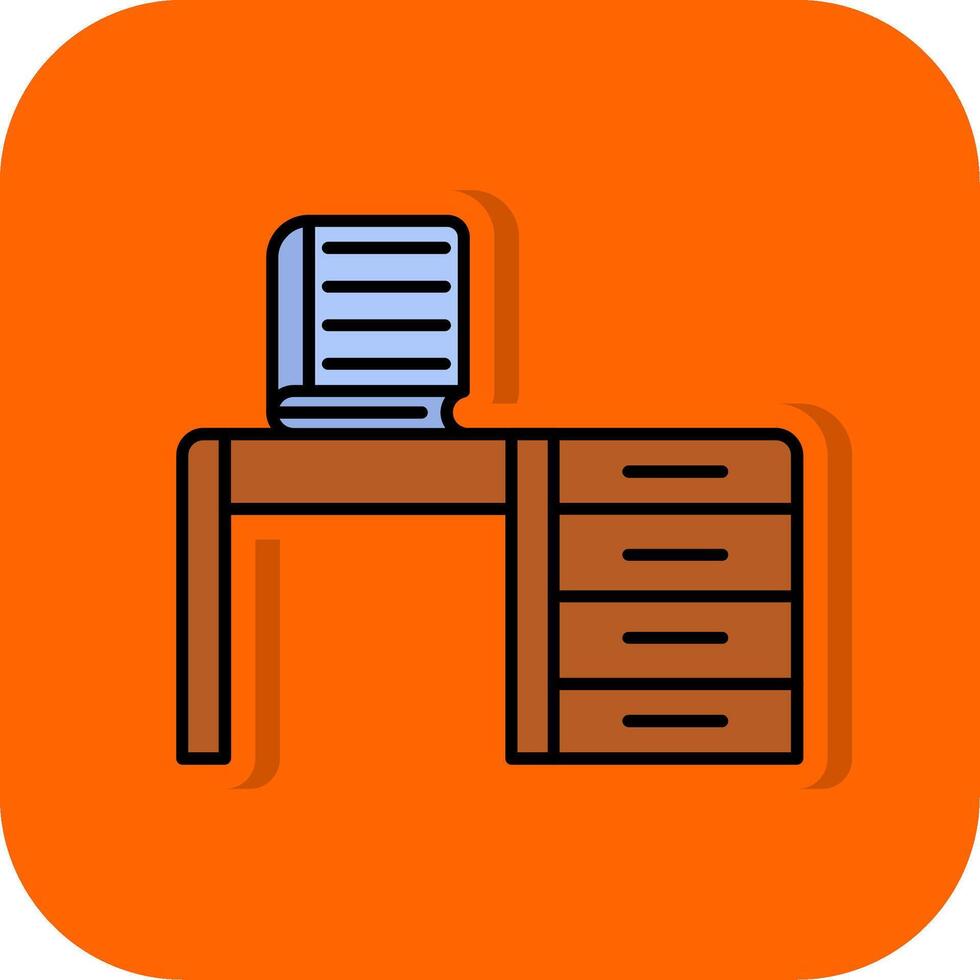 Table Filled Orange background Icon vector