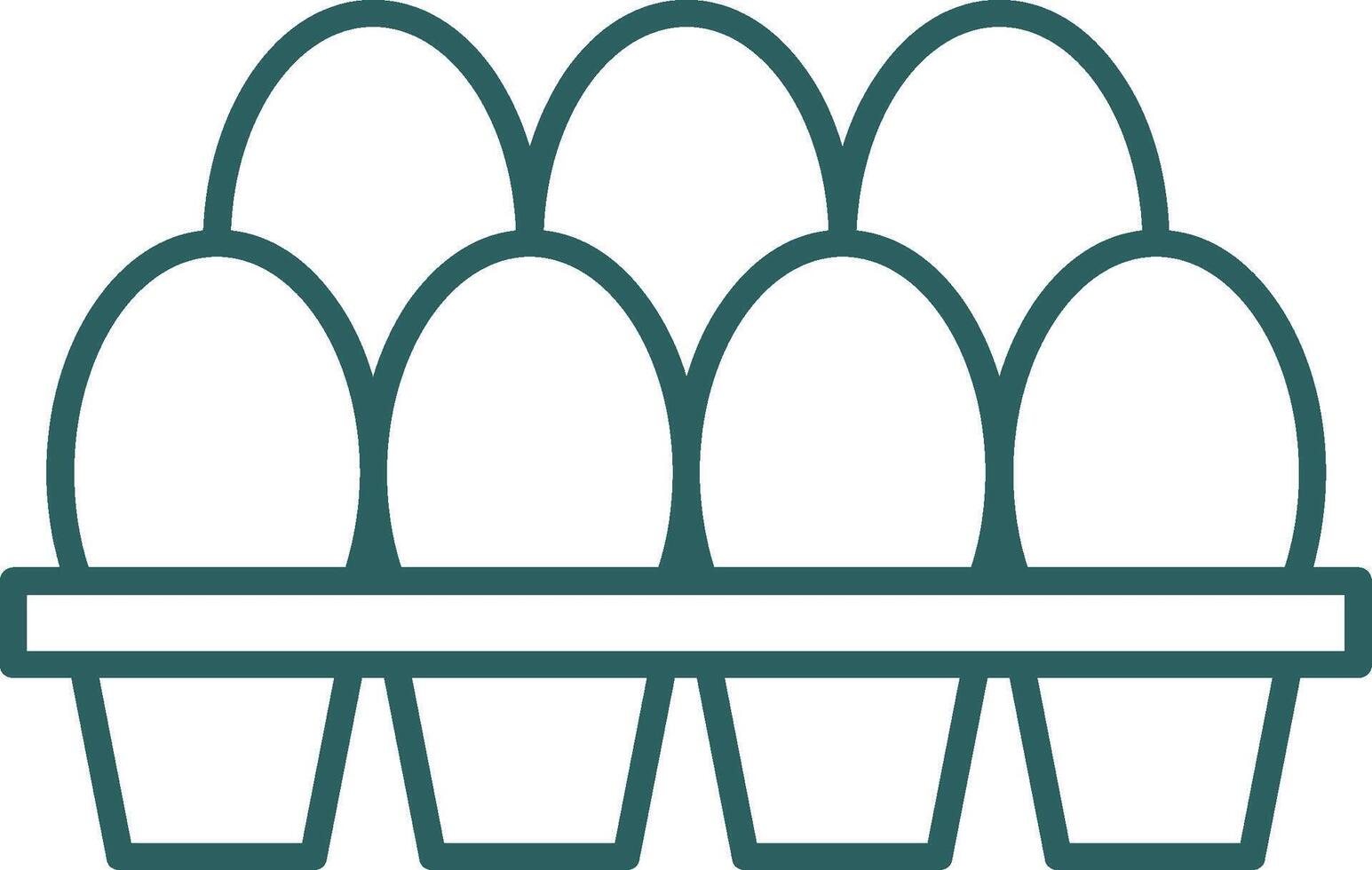 Egg Tray Line Gradient Round Corner Icon vector