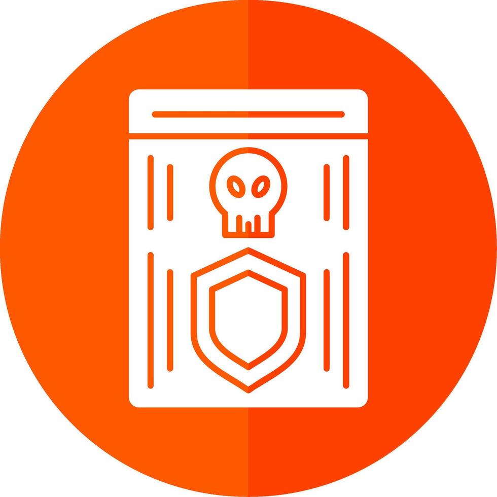 Shield Glyph Red Circle Icon vector