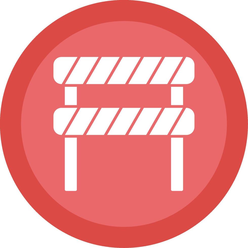 Road Block Glyph Multi Circle Icon vector