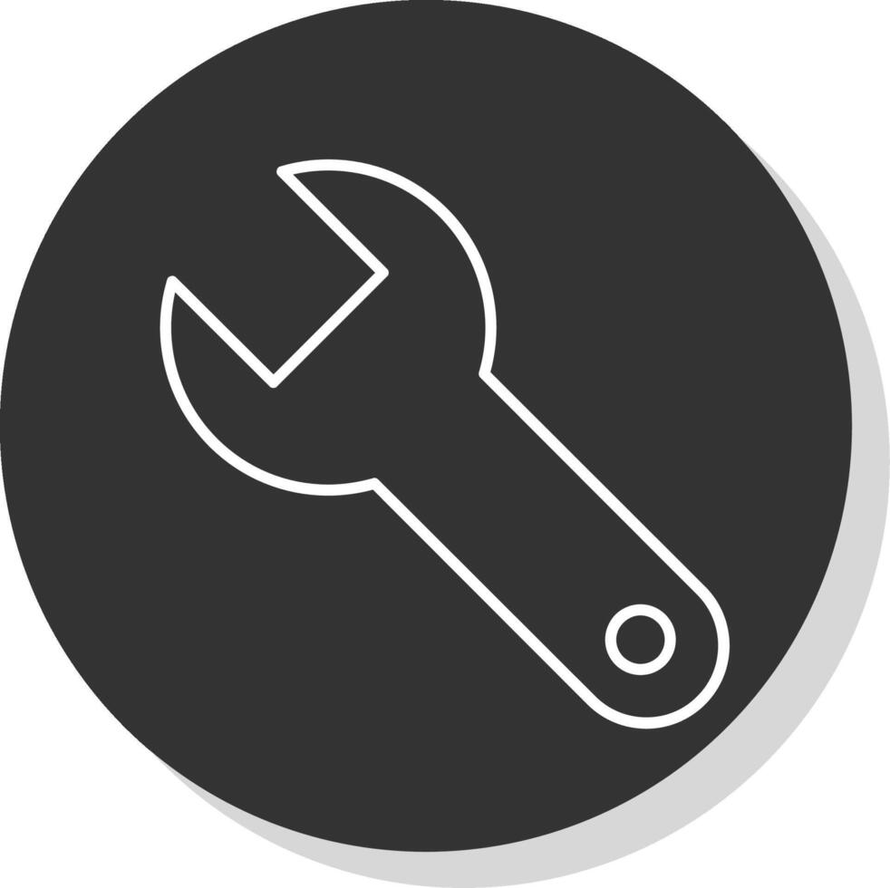 Wrench Line Grey Circle Icon vector