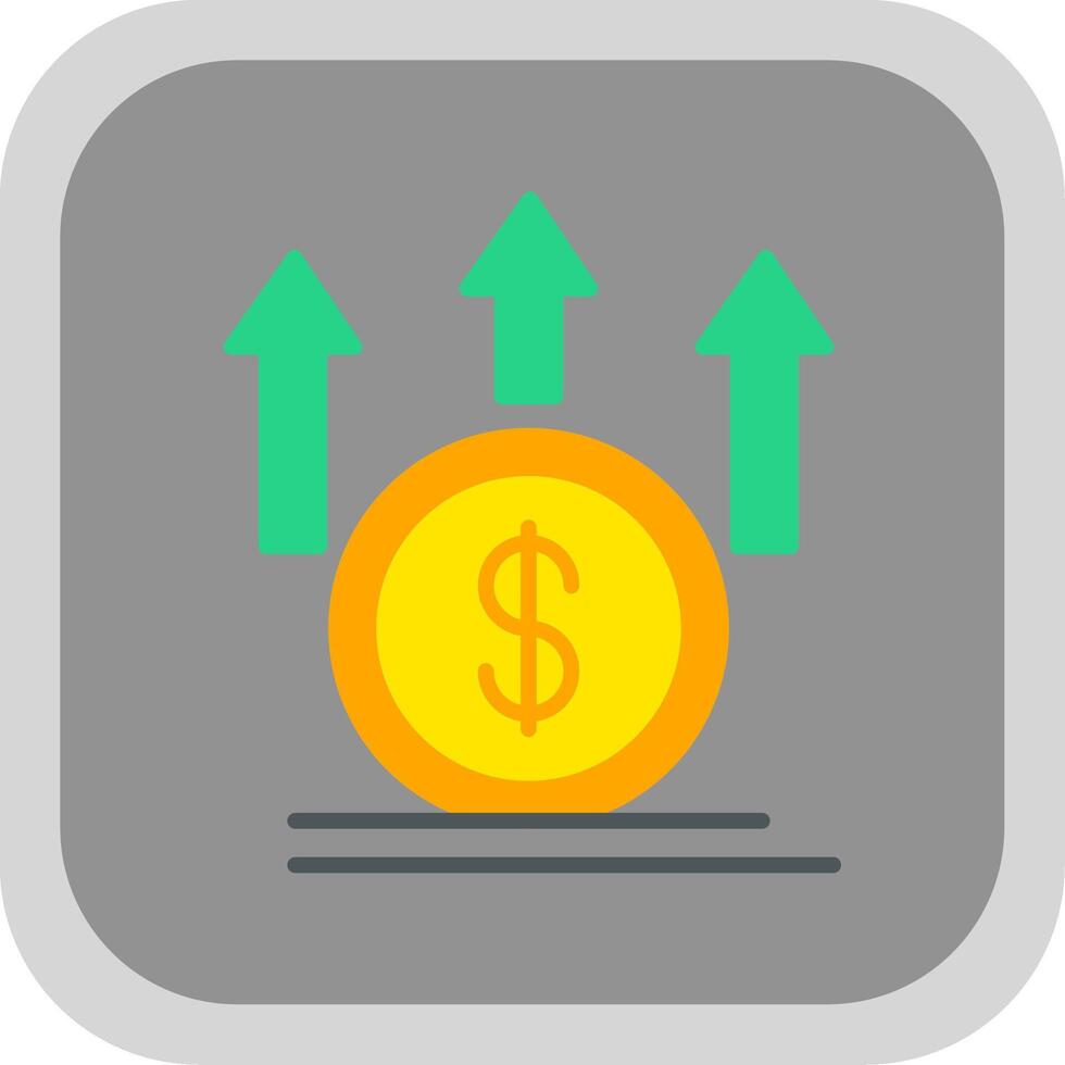 Profit Flat Round Corner Icon vector