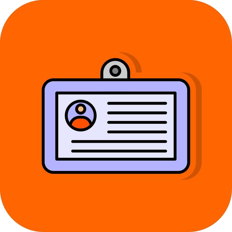 Id Card Filled Orange background Icon vector