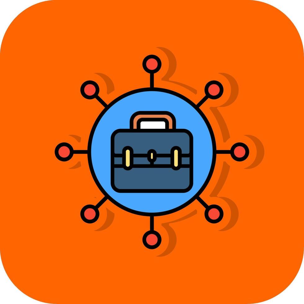 maletín lleno naranja antecedentes icono vector